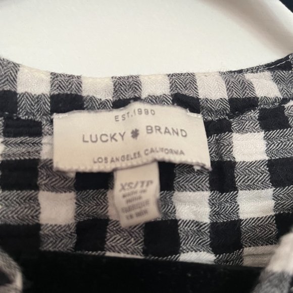 Lucky Brand gingham sleeveless button-down top, black and white, size XS - Picture 3 of 6